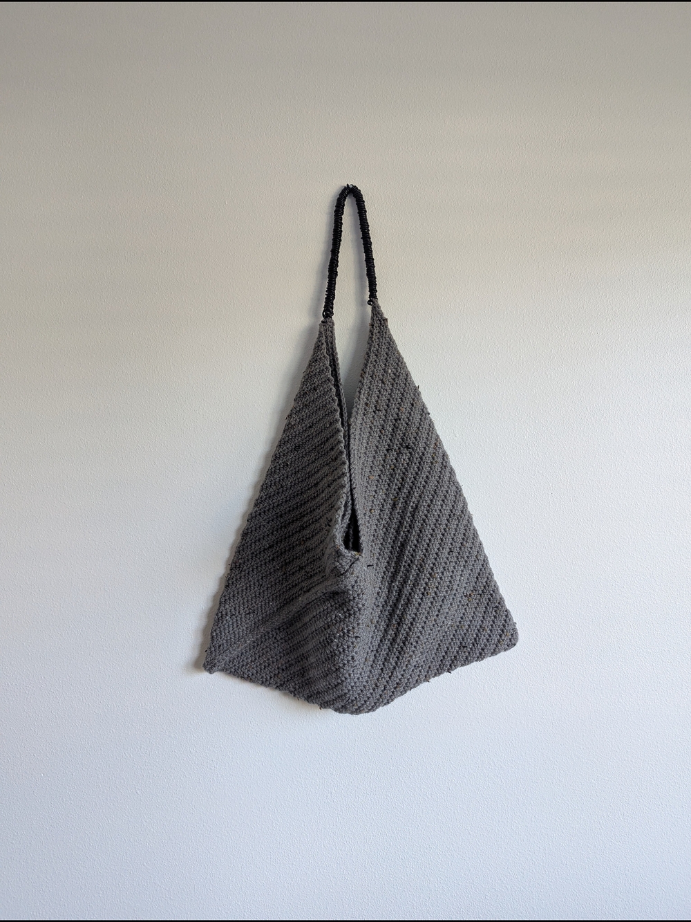 Handmade Gray Crochet Tote Bag